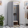 YXYECEIPENO Standing Work Clothes Changing Room Changing Room Camp Toilet Changing Room Dressing Room Curtain Kit and Metal Frame Foldable Simple Dressing Room (15 Colors, Size: 80x200cm) view 1