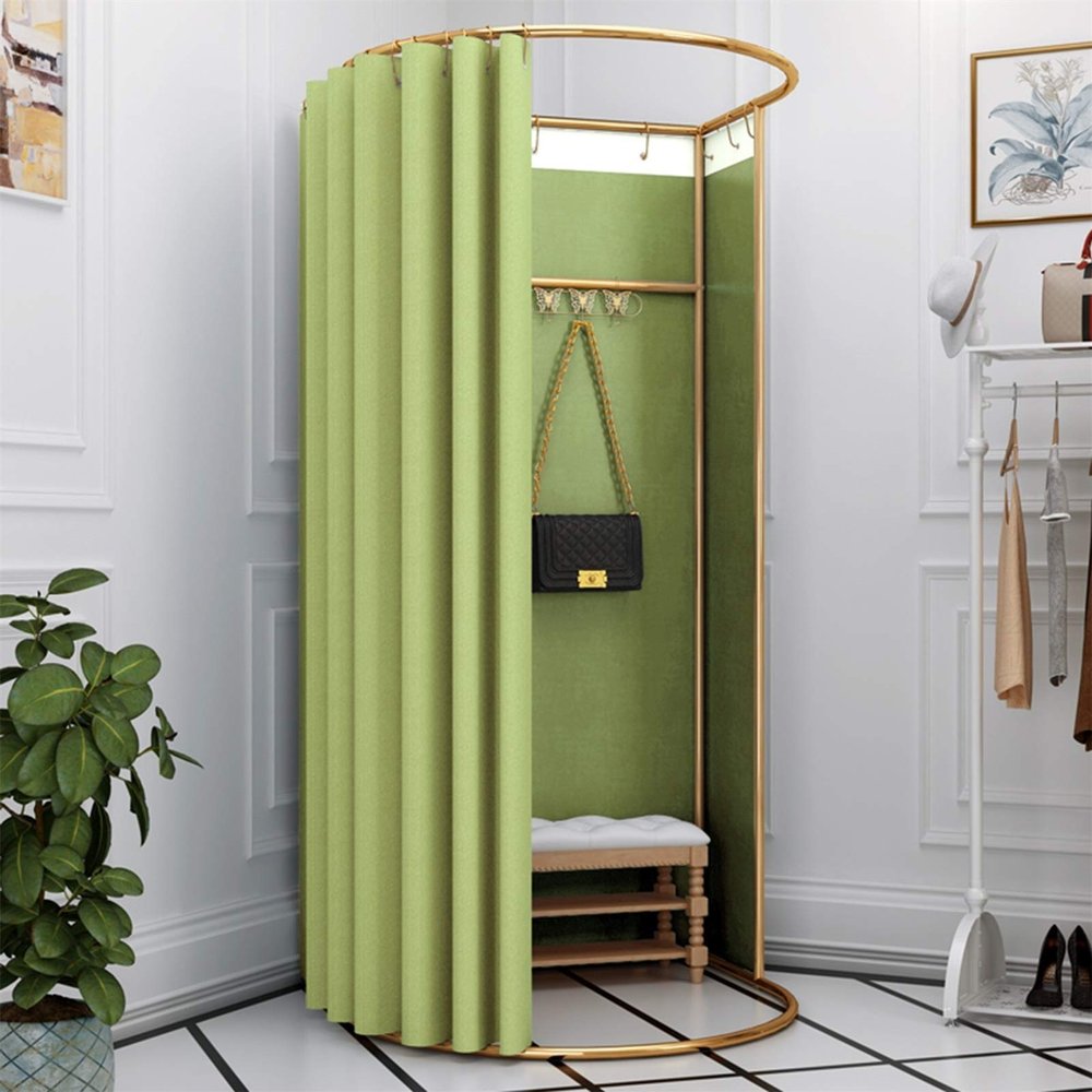 YXYECEIPENO Standing Work Clothes Changing Room Changing Room Camp Toilet Changing Room Dressing Room Curtain Kit and Metal Frame Foldable Simple Dressing Room (15 Colors, Size: 80x200cm)