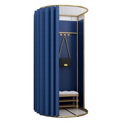 YXYECEIPENO Standing Work Clothes Changing Room Changing Room Camp Toilet Changing Room Dressing Room Curtain Kit and Metal Frame Foldable Simple Dressing Room (15 Colors, Size: 80x200cm)