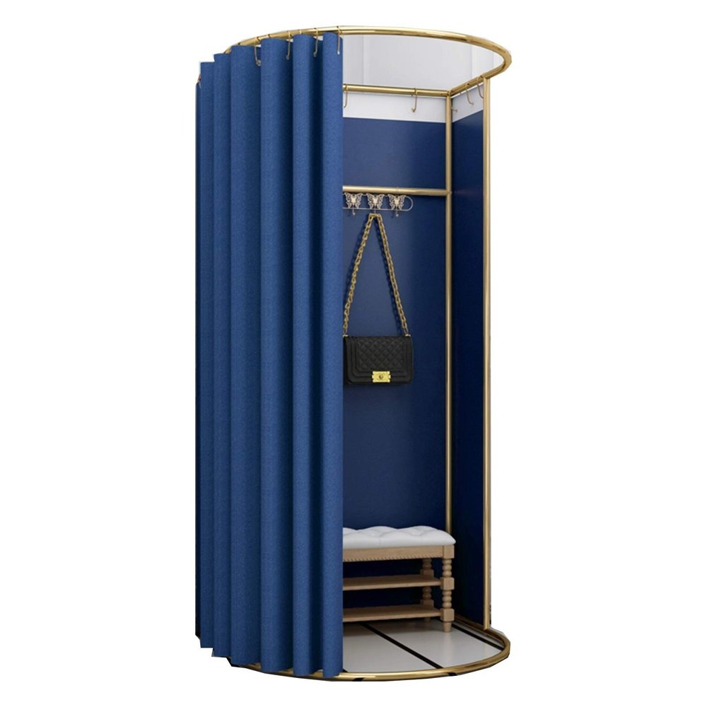YXYECEIPENO Standing Work Clothes Changing Room Changing Room Camp Toilet Changing Room Dressing Room Curtain Kit and Metal Frame Foldable Simple Dressing Room (15 Colors, Size: 80x200cm)