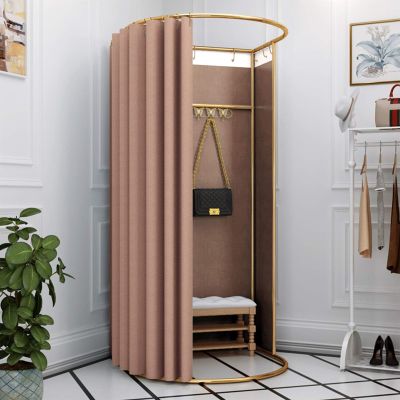 YXYECEIPENO Standing Work Clothes Changing Room Changing Room Camp Toilet Changing Room Dressing Room Curtain Kit and Metal Frame Foldable Simple Dressing Room (15 Colors, Size: 80x200cm)