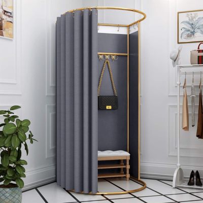 YXYECEIPENO Standing Work Clothes Changing Room Changing Room Camp Toilet Changing Room Dressing Room Curtain Kit and Metal Frame Foldable Simple Dressing Room (15 Colors, Size: 80x200cm)