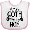 inktastic Future Goth Like My Mom with Skulls Baby Bib White and Pink 3e0aa view 1
