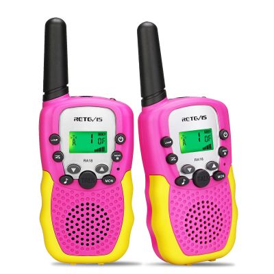 Retevis RA18 Kids Walkie Talkies, Walkie Talkie Toys for 6-12 Year Old Girls Boys, 22 CH, Built-in Flashlight, Girls Christmas Birthday Gifts, Outdoor Garden Camping Family Trip(Pink 2 Pack)
