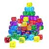 50 of Pack 14MM 6 Sided Dice Set Translucent Colors Dice, with Black Pouch for Board Game view 4