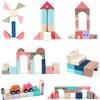 CICITOYWO Wooden Building Blocks Set Wood Kids Construction Stacker Stacking Preschool Learning Educational Preschool Toys Kit for Toddler 3+ Year Old Boy and Girl Gifts view 3