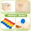 Adena Montessori Coin Box,Object Permanence Box Toys for 1 Year Old Baby Coins,Wooden Montessori Ball Drop Developmental Toys for 6-12 Month Infant,Learning Kids Gifts(Typical Drawer Comes Out) view 4