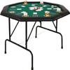 LUCKYERMORE 48" Folding Poker Table, Professional 8 Player Casino Poker Table w/Cup & Foldable Leg, Octagon Texas Hold'em Poker Mat for Blackjack, Club, Family Games view 1