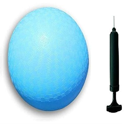 Toys+ 8.5 Inch Playground Balls Red, Blue, Green, Yellow and Rainbow! (1 Ball, BluePump)