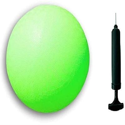Toys+ 8.5 Inch Playground Balls Red, Blue, Green, Yellow and Rainbow! (1 Ball, Green+Pump)