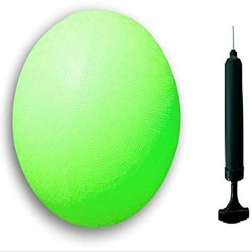 Toys+ 8.5 Inch Playground Balls Red, Blue, Green, Yellow and Rainbow! (1 Ball, Green+Pump)