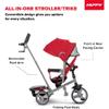 Huffy Malm Luxe 4-in-1 Canopy Trike with Push Handle, Cup Holder & Rear Storage Red view 2