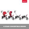Huffy Malm Luxe 4-in-1 Canopy Trike with Push Handle, Cup Holder & Rear Storage Red view 3