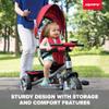 Huffy Malm Luxe 4-in-1 Canopy Trike with Push Handle, Cup Holder & Rear Storage Red view 4