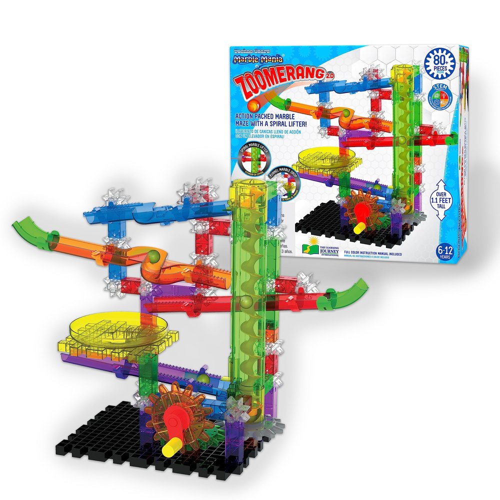 The Learning Journey: Techno Gears Marble Mania Zoomerang 2.0 - STEM Construction Set Award Winning Learning Toys & Gifts for Children Ages 6-12 Years (80+ Pieces)