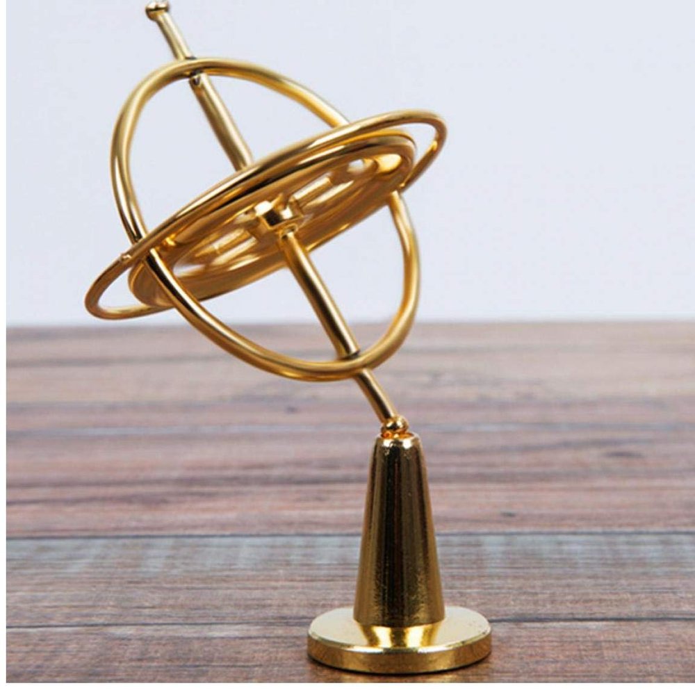 Lankater 1pc Gyroscope Toys, Metal Anti-Gravity Gyroscope, Fingertip Gyro Pressure Relieve Educational Toy Spinning Top Gyroscope