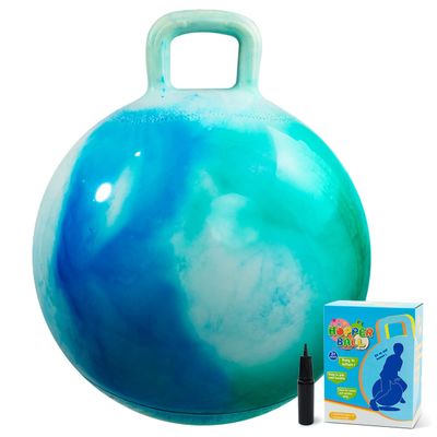 U&C Planet Hopper Ball 18 inches Bouncy Ball with Handle for Kids Age 3-6 Hoppity Hop Sit and Bounce Jumping Hopping with Pump and Gift Box Great Gift for Birthday Christmas, Clouds
