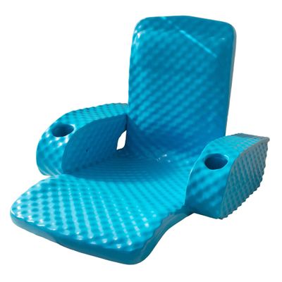 TRC Recreation Folding Baja Chair Foam Swimming Pool Float, Portable Super Soft Floating Lounger with 2 Cup Holders for Beach Essentials, Marina Blue