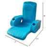 TRC Recreation Folding Baja Chair Foam Swimming Pool Float, Portable Super Soft Floating Lounger with 2 Cup Holders for Beach Essentials, Marina Blue view 2