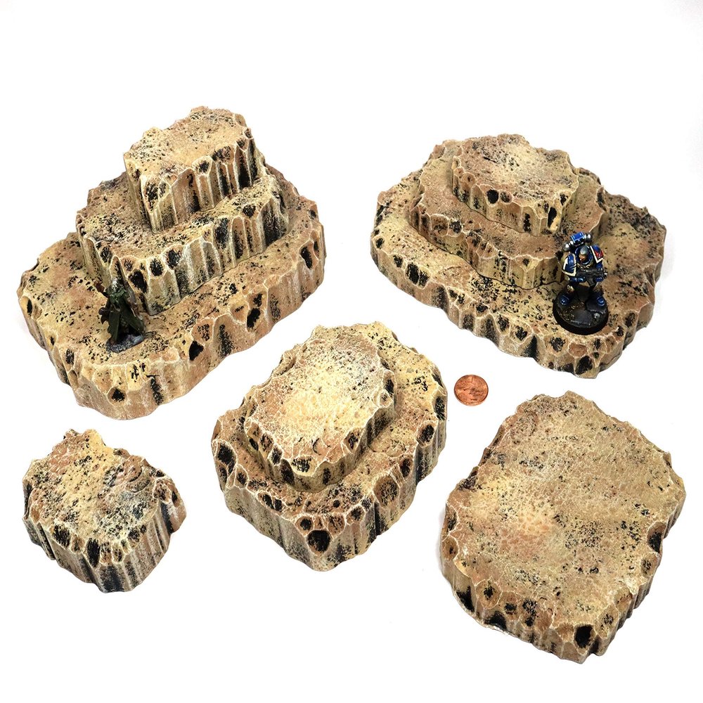 Handmade Stacking Desert Hill Terrain - Terrain for Tabletop War Games and TTRPGs