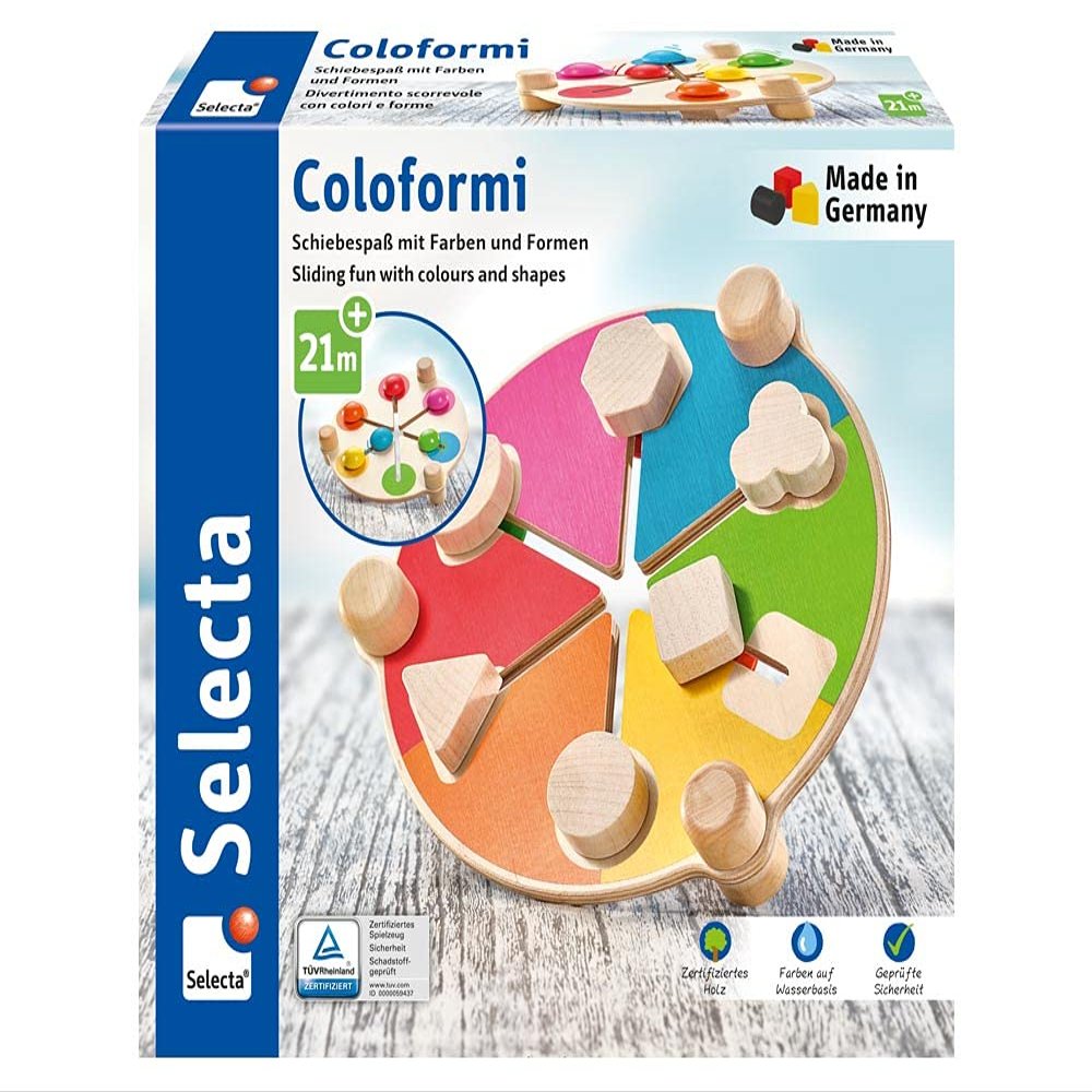 Coloformi, Schiebespa mit Farben und Formen, 7.5 inch: Selecta Holzspielzeug Kleinkindwelt