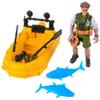 ArtCreativity Small Aquatic Play Set for Kids, Cool Playset with Action Figure, Floating Boat, and 2 Fish, Fun Bathtub Toys for Kids, Great Birthday Gift for Children view 1