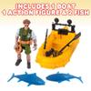 ArtCreativity Small Aquatic Play Set for Kids, Cool Playset with Action Figure, Floating Boat, and 2 Fish, Fun Bathtub Toys for Kids, Great Birthday Gift for Children view 2