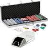 Fat Cat 500Ct Texas Hold'em Dice Poker Chip Set and Fat Cat Four Deck Card Shoe view 1