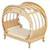Melody Jane Dollhouse Rococo Chippendale Double Bed Bare Wood JBM Bedroom Furniture 1:12 view 1