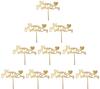 10pcs Happy Mothers Day Cake Toppers Acrylic Cake Picks for Mothers Day Birthday Cake Decoration - Golden view 1