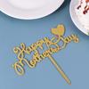 10pcs Happy Mothers Day Cake Toppers Acrylic Cake Picks for Mothers Day Birthday Cake Decoration - Golden view 3