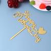 10pcs Happy Mothers Day Cake Toppers Acrylic Cake Picks for Mothers Day Birthday Cake Decoration - Golden view 4