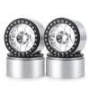 RCLIONS 2.2inch Beadlock Wheels Rims 35mm for 1/10th Scale RC Crawler Model Car Wraith 90018 -Pack of 4 (Black+silver) view 1