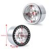 RCLIONS 2.2inch Beadlock Wheels Rims 35mm for 1/10th Scale RC Crawler Model Car Wraith 90018 -Pack of 4 (Black+silver) view 2
