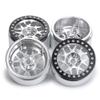 RCLIONS 2.2inch Beadlock Wheels Rims 35mm for 1/10th Scale RC Crawler Model Car Wraith 90018 -Pack of 4 (Black+silver) view 3