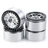 RCLIONS 2.2inch Beadlock Wheels Rims 35mm for 1/10th Scale RC Crawler Model Car Wraith 90018 -Pack of 4 (Black+silver) view 4
