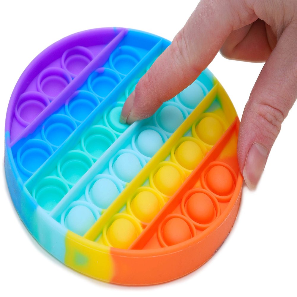 Toyland Push Bubble Pop Bubble 'Pop It' Sensory Fidget Toy  Many Choices (Rainbow Round)