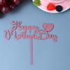 10pcs Happy Mothers Day Cake Toppers Acrylic Cake Picks for Mothers Day Birthday Cake Decoration - Rose Gold view 2