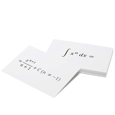 27 Calculus Math Flash Cards - Common Derivatives and Integrals