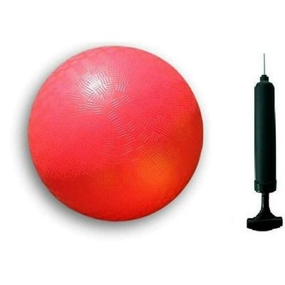 Toys+ 8.5 Inch Playground Balls Red, Blue, Green, Yellow and Rainbow! (1 Ball, Red + Pump)