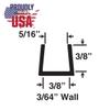 Outwater Plastics White 3/8'' Flat Bottom Rigid PVC Plastic U-Channel/C-Channel 72 Inch Lengths (Pack of 10 Pieces, 60 feet Total) view 2