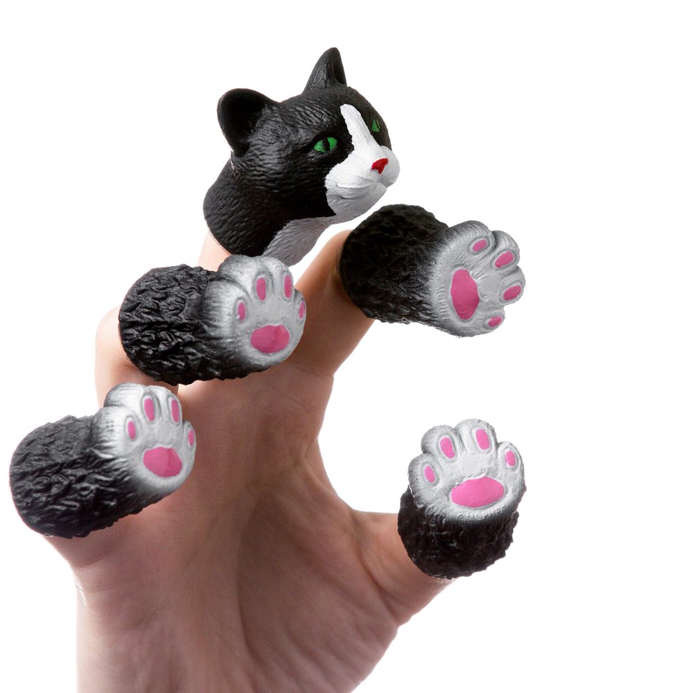 AQKILO Cat Finger Puppet Set, Animals Puppet Show Theater Props, Novelty Toys Weird Stuff Gifts