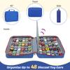 KISLANE Car Storage Case Organizer for 48 Vehicles  Portable 1:64 Scale Die-Cast Collection Carrying Case with Elastic Slots, Travel Storage Bag for Collectors, Blue view 4