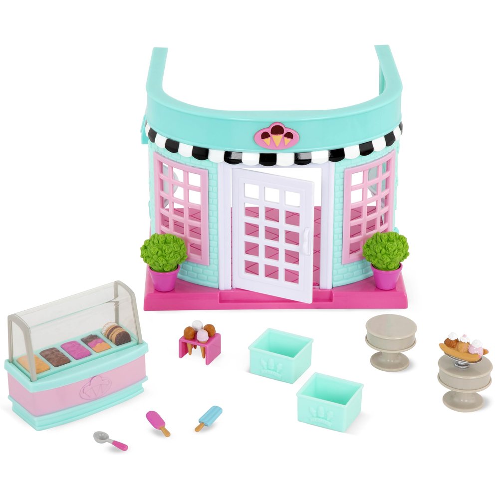 Li'l Woodzeez  Dollhouse Furniture Set with 26 Pieces  Living Room & Nursery Includes Sofa, Crib & Miniatures with 3 Posable Figures  Toddler Doll House Playset for Imaginative Play 3+ Years