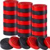 24 Pieces Wooden Checkers Pieces 1.06 Inch Checkers Board Game Pieces Stackable Ridge in Drawstring Storage Pouch, Red and Black view 1