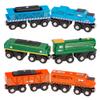 Battat  Classic Trains  6 Pieces Wooden Railroad Set  Magnetic Toy Trains  Train Engines & Cars  3+ Years Wooden Locomotives & Freight Cars view 1