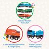 Battat  Classic Trains  6 Pieces Wooden Railroad Set  Magnetic Toy Trains  Train Engines & Cars  3+ Years Wooden Locomotives & Freight Cars view 3