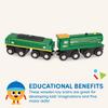 Battat  Classic Trains  6 Pieces Wooden Railroad Set  Magnetic Toy Trains  Train Engines & Cars  3+ Years Wooden Locomotives & Freight Cars view 4