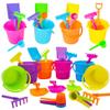12 Mini Beach Playsets, Play Set Includes 1 Sand Bucket, 1 Shovel, 1 Rake, and 1 Scoop, Birthday Treats for Boys and Girls, Party Favors for Kids and Toddlers (12-Pack) view 1