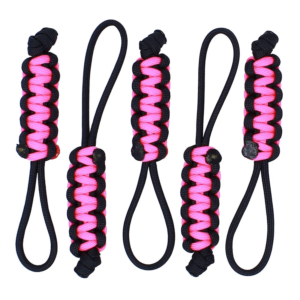 BubbasGarageTv - Large Heavy Duty Paracord Zipper Pulls (Hot Pink)